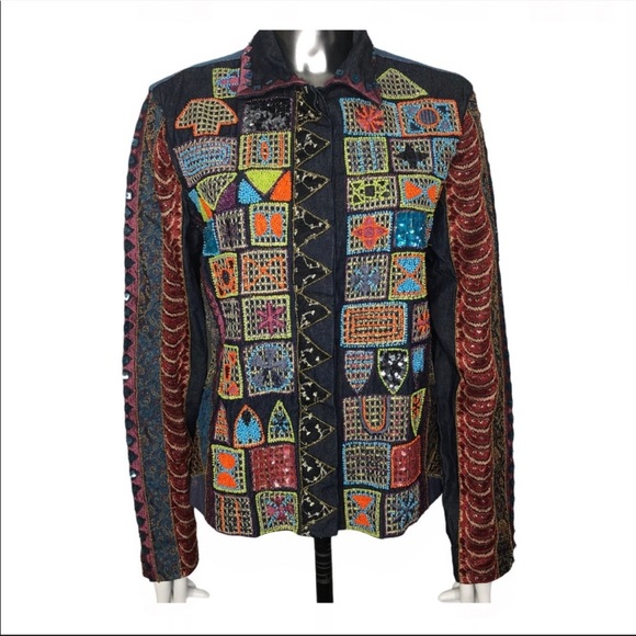 Sandy Starkman Vintage Embroidered Jean Jacket - Picture 2 of 7